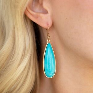 Santa Fe SkiesGold Earrings paparazzi